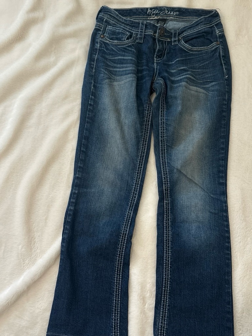 Arizona Jean Company Women’s Mid-Rise Bootcut Jeans - Dark Blue Wash